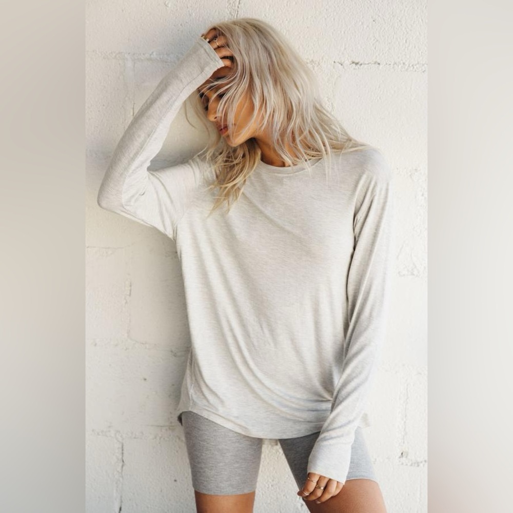 Joah Brown White Long Sleeve Size M/L - Picture 2 of 8